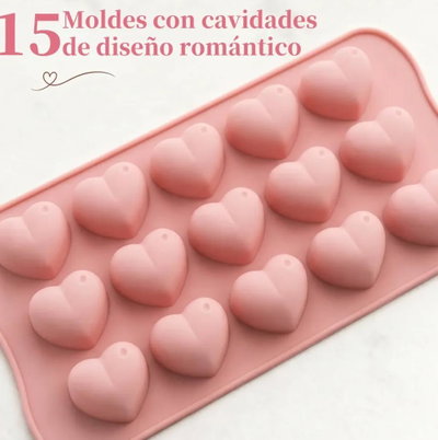 Molde de Silicona Bombón CORAZON X15 REPOSTERIA CHOCOLATE VELA