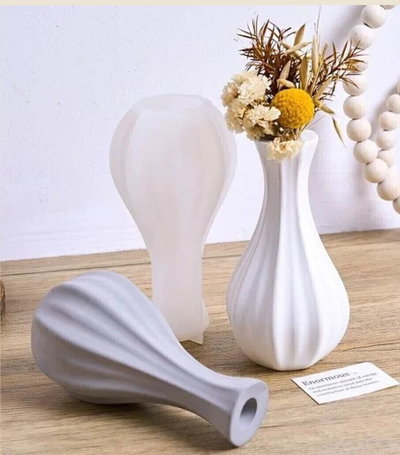 Molde Silicona FLORERO CUELLO ALTO YESO CEMENTO RESINA