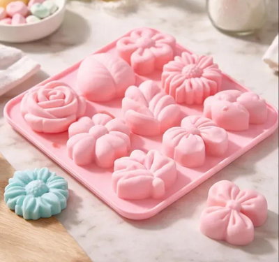 Molde de Silicona MOÑO FLOR HOJA MOÑO CARAMELO REPOSTERIA DECORACION