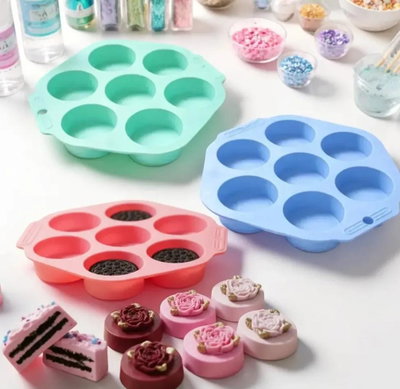 Molde de Silicona OREO CIRCULOS CILINDRO x7 REPOSTERIA DECORACION VELA