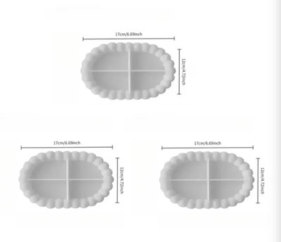 Molde de Silicona PLATO BANDEJA OVALADO BUBBLE PERLAS  YESO VELA CEMENTO