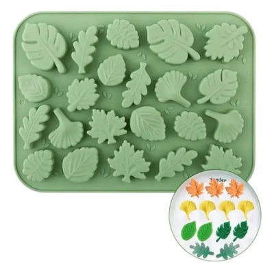 Molde de Silicona HOJAS x19 REPOSTERIA VELAS YESO