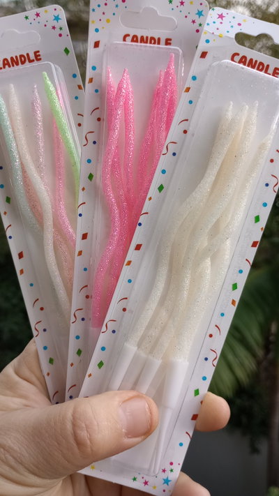 VELAS ONDEADAS X6 PARA TORTACUPCAKE CUMPLEAÑOS 6