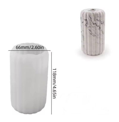 Molde de Silicona Florero Difusor Rayas 3741  YESO CEMENTO RESINA