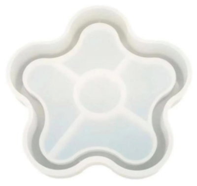 Molde de Silicona Flor 5 pétalos plato/ base/ apoyavaso CEMENTO RESINA YESO