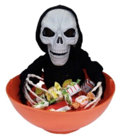 Halloween Caramelera Calavera Luz y Sonido 