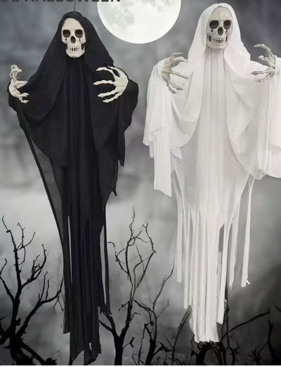 Halloween Adorno Colgante Calavera con Luz y Sonido 