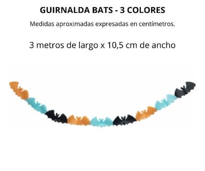 Hallowen Guirnalda Decorativa BATS 3 metros 