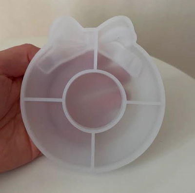 Molde de Silicona Plato bandeja con Moño Redondo  YESO RESINA CEMENTO