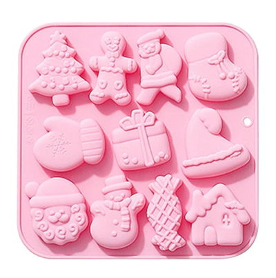 Molde de Silicona Figuras de Navidad x 11 REPOSTERIA DECORACION YESO