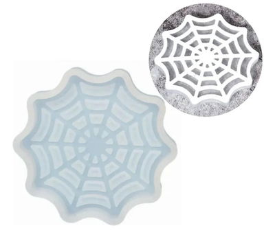 Molde Silicona apoya Vaso tela Araña YESO RESINA CEMENTO2717