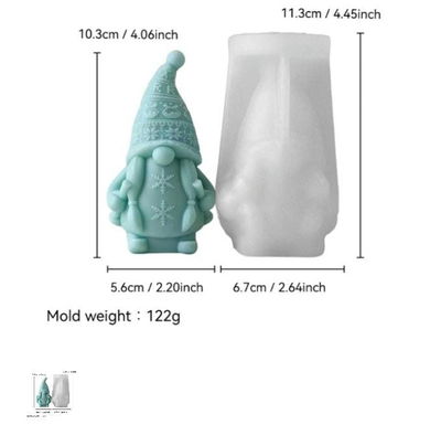 Molde de Silicona Gnomo  Duende de NAVIDAD YESO VELA CEMENTO RESINA 4120