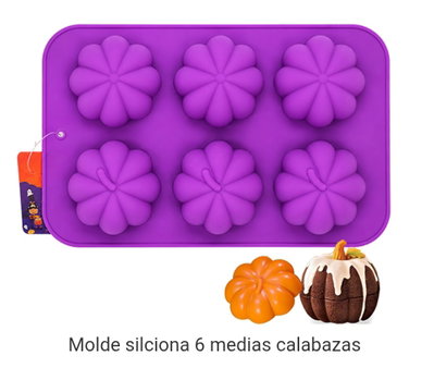 HALLOWEEN Molde de Silicona CALABAZA x6 PASTELERÍA REPOSTERÍA YESO VELA