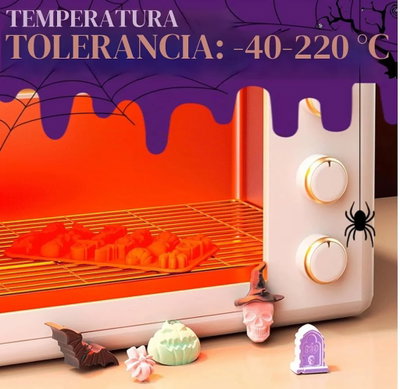 HALLOWEEN Molde de Silicona Figuras x18 REPOSTERÍA DECORACIÓN YESO VELA
