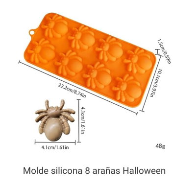 HALLOWEEN Molde de Silicona Araña REPOSTERÍA DECORACIÓN YESO VELA