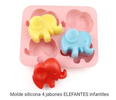 Molde de Silicona ELEFANTE X4 JABON REPOSTERÍA YESO VELA