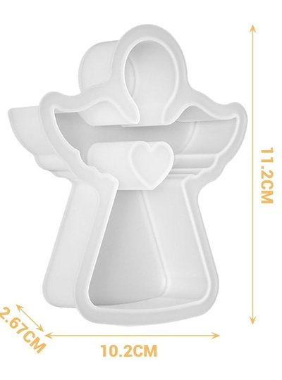 Molde Silicona ANGEL CORAZON PLANO