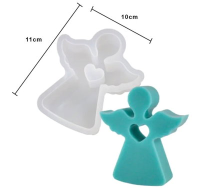 Molde Silicona ANGEL CORAZON PLANO