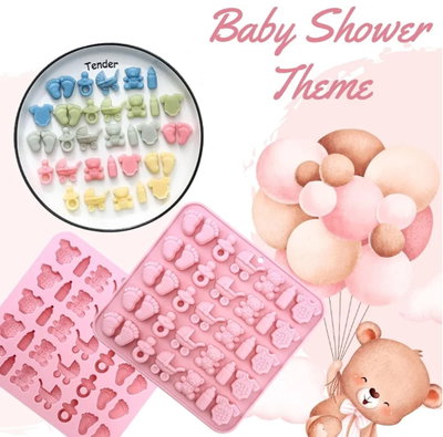 Molde Silicona MINIATURA BABY SHOWER VELA YESO GELATINA