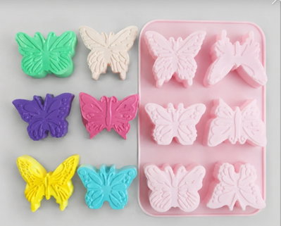 Molde Silicona MARIPOSAS X6 REPOSTERÍA YESO VELA RESINA