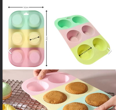 Molde de Silicona CUPCAKE PIROTIN X6 REPOSTERÍA DECORACIÓN YESO