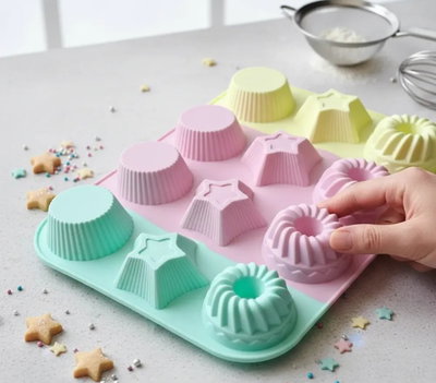 Molde de Silicona CUPCAKE CON FORMAS REPOSTERÍA DECORACIÓN
