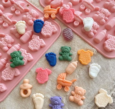 Molde Silicona MINIATURA BABY SHOWER VELA YESO GELATINA