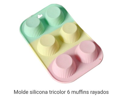 Molde de Silicona CUPCAKE PIROTIN X6 REPOSTERÍA DECORACIÓN YESO