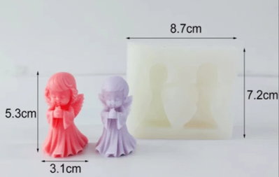 Molde de Silicona ANGELES X2 YESO RESINA PORCELANA CEMENTO VELA