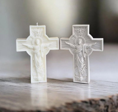 Molde de Silicona CRUZ JESÚS VELA YESO CEMENTO