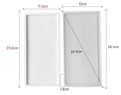 Molde BANDEJA RECTANGULAR YESO RESINA CEMENTO