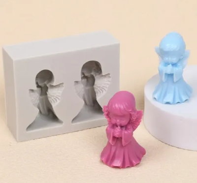 Molde de Silicona ANGELES X2 YESO RESINA PORCELANA CEMENTO VELA