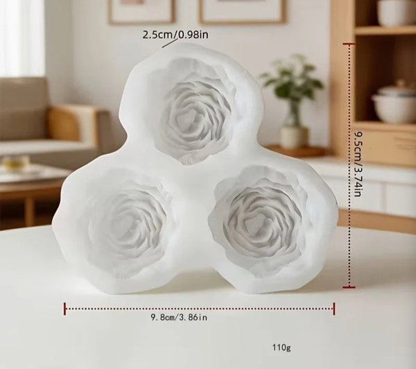 Molde de PEONIA CHICA X3 REPOSTERIA YESO VELA CEMENTO