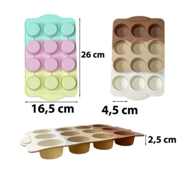 Molde de silicona CUPCAKE X12 Num 8 REPOSTERÍA DECORACIÓN YESO VELA