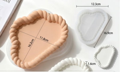 Molde de Silicona PLATO BANDEJA NUBE LABRADA YESO CEMENTO RESINA