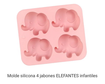 Molde de Silicona ELEFANTE X4 JABON REPOSTERÍA YESO VELA