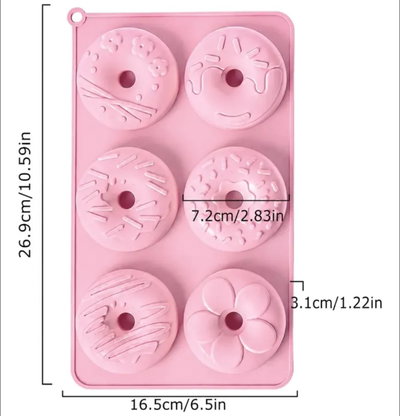 Molde de Silicona DONAS X6 REPOSTERÍA YESO DECORACIÓN