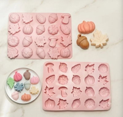 Molde de Silicona OTOÑO REPOSTERÍA DECORACIÓN VELA YESO