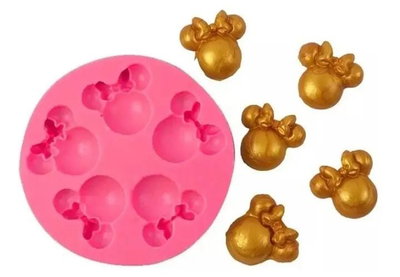 Molde de Silicona MINNIE Silueta Moño x5 REPOSTERIA DECORACION