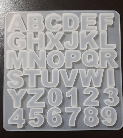 Molde de LETRAS ABECEDARIO y NUMEROS 2x2,5cm YESO RESINA CEMENTO CHOCOLATE