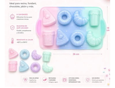Molde de Silicona PANADERÍA PASTELERÍA REPOSTERÍA YESO VELA