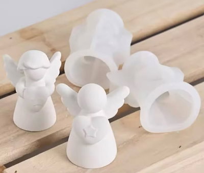 Molde Silicona ANGEL NENA Y NENE PAREJA X 2 YESO VELA CEMENTO