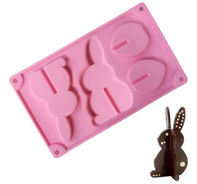 Molde de Silicona CONEJO ENCASTRE CHOCLATE REPOSTERIA DECORACION -ULTIMOS-