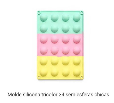Molde de Silicona SEMIESFERA X24 CAVIDADESX2.8 CM REPOSTERIA DECORACION VELAS