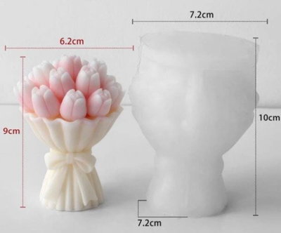 Molde de Silicona RAMO DE TULIPANES YESO VELA RESINA CHOCOLATE k5