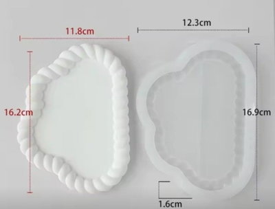 Molde de Silicona PLATO BANDEJA NUBE LABRADA YESO CEMENTO RESINA