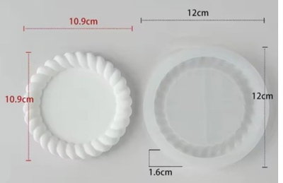 Molde Silicona PLATO BANDEJA CIRCULAR LABRADA YESO RESINA CEMENTO VELA