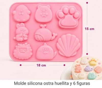 Molde de Silicona ANIMALITOS + HUELLA + OSTRA YESO RESINA REPOSTERIA