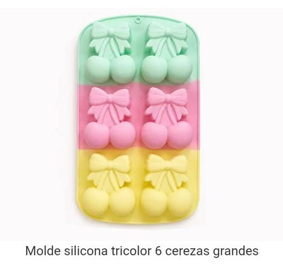 Molde de Siliocna CEREZAS X6 REPOSTERIA DECORACION YESO VELA
