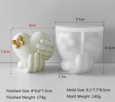 Molde de Silicona MANOS CORAZON 3D 25F8